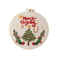 thumbnail image 4 of Kit de inicio de bordado navideño, costura hecha a mano, kit de bordado de invierno, aro de bordado, manualidades de bricolaje para principiantes, Árbol de Navidad, 4 of 9