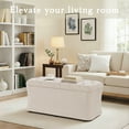 thumbnail image 4 of Dovov 40" Storage Ottoman Bench, End of Bed Bench Hold up to 330lb Footstool Storage Chest Footrest, Beige, 4 of 11