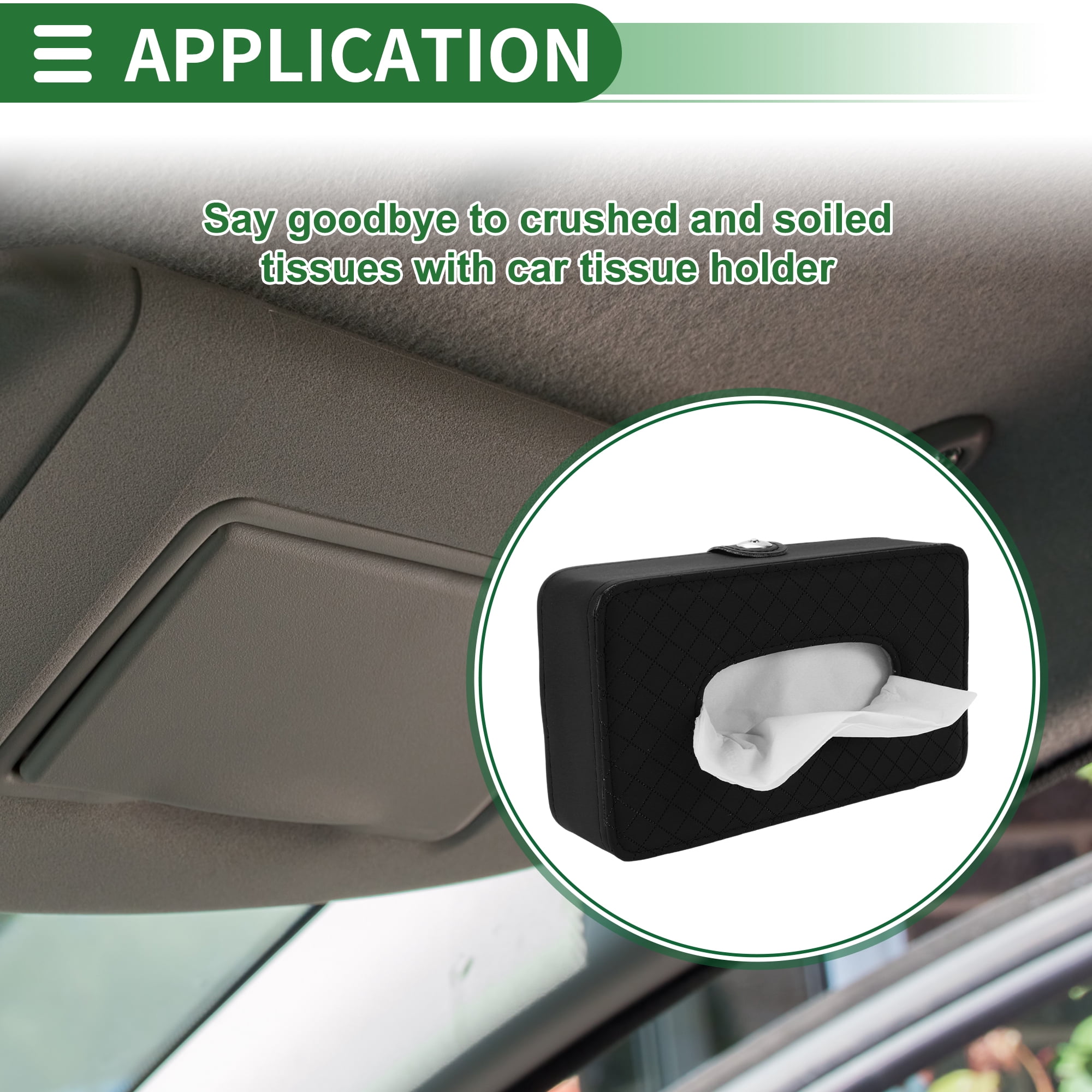 Unique Bargains Universal Car Tissue Holder Napkin Holder Tissues Box Cover