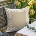 thumbnail image 3 of Throw Pillow Covers 20x20 Inch, Beige Geometric Decorative Pillow Cases for Couch Sofa Bed, Modern Abstract Art Plaid Gingham Cotton Linen Square Home Decor Pillowcases with Hidden Zipper, 3 of 9