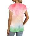 thumbnail image 5 of Women's Short Sleeve Round Neck Pleated T-Shirt Tops Blouses Casual Daily Wear Soft Loose Fit Solid Color Fashion Essential for Women | Sopatenor,Multicolor XL, 5 of 8