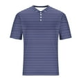 thumbnail image 5 of Men's Striped Short Sleeve T-Shirt Summer Business Casual Pique Cotton Shirt, 5 of 5