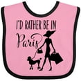 thumbnail image 3 of Inktastic I'd Rather Be in Paris Shopping and Travel Girls Baby Bib, 3 of 4