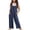 Navy, variant on MNordicNest Girls Summer Sleeveless Wide Leg Jumpsuit Casual Solid Color Romper With Pockets Loose Fit Overalls For Toddler Kids Versatile Dailywear