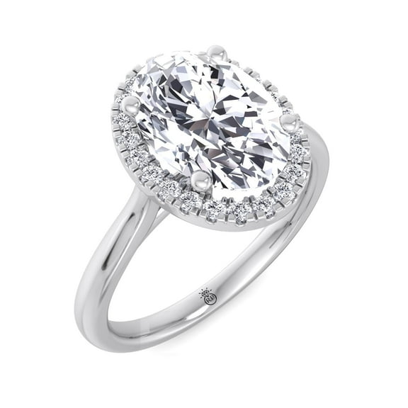 Jamaica - Moissanite Oval Cut Lab Diamond Halo Engagement Ring