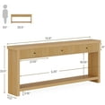 thumbnail image 2 of Tribesigns Wood Console Table with Drawers, 70.9 inch Sofa Table Furniture with Open Storage Shelves Tables for Living Room Hallway Hall Entrance, Oak Brown, 2 of 7