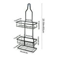 thumbnail image 3 of Shower Caddy Hanging Organizer, Aluminum Over the Shower Head Caddy with 3 Baskets, Soap Holder & Sponge Rack, Non-rust & Heavy Duty for Bathroom Storage, Ideal for Family Showers and Spa, 3 of 6