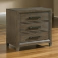 thumbnail image 6 of Wyn 27 Inch Nightstand- 3 Drawers- Nickel Handles- Brushed Walnut Brown, 6 of 6