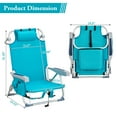 thumbnail image 2 of Folding Beach Chair, Beach Chairs with 5-Position Recline, 330lbs Folding Backpack Beach Lounge Chairs with Storage Pockets and Removable Pillow for Travel, Pool and Outdoor, 2 of 7