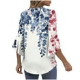 thumbnail image 5 of Neewe Long Sleeve Shirts for Women 2025 Fall Tops Floral Print Pleated Dressy Casual Blouses, 5 of 7