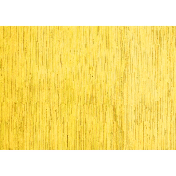 Ahgly Company Indoor Rectangle Solid Yellow Modern Area Rugs, 6' x 9'