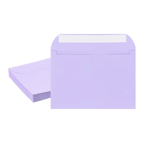 Uxcell 20 Pcs Invitation Envelopes Self-Seal for A7 Weddings Thank You Card Photos Postcards Light Purple