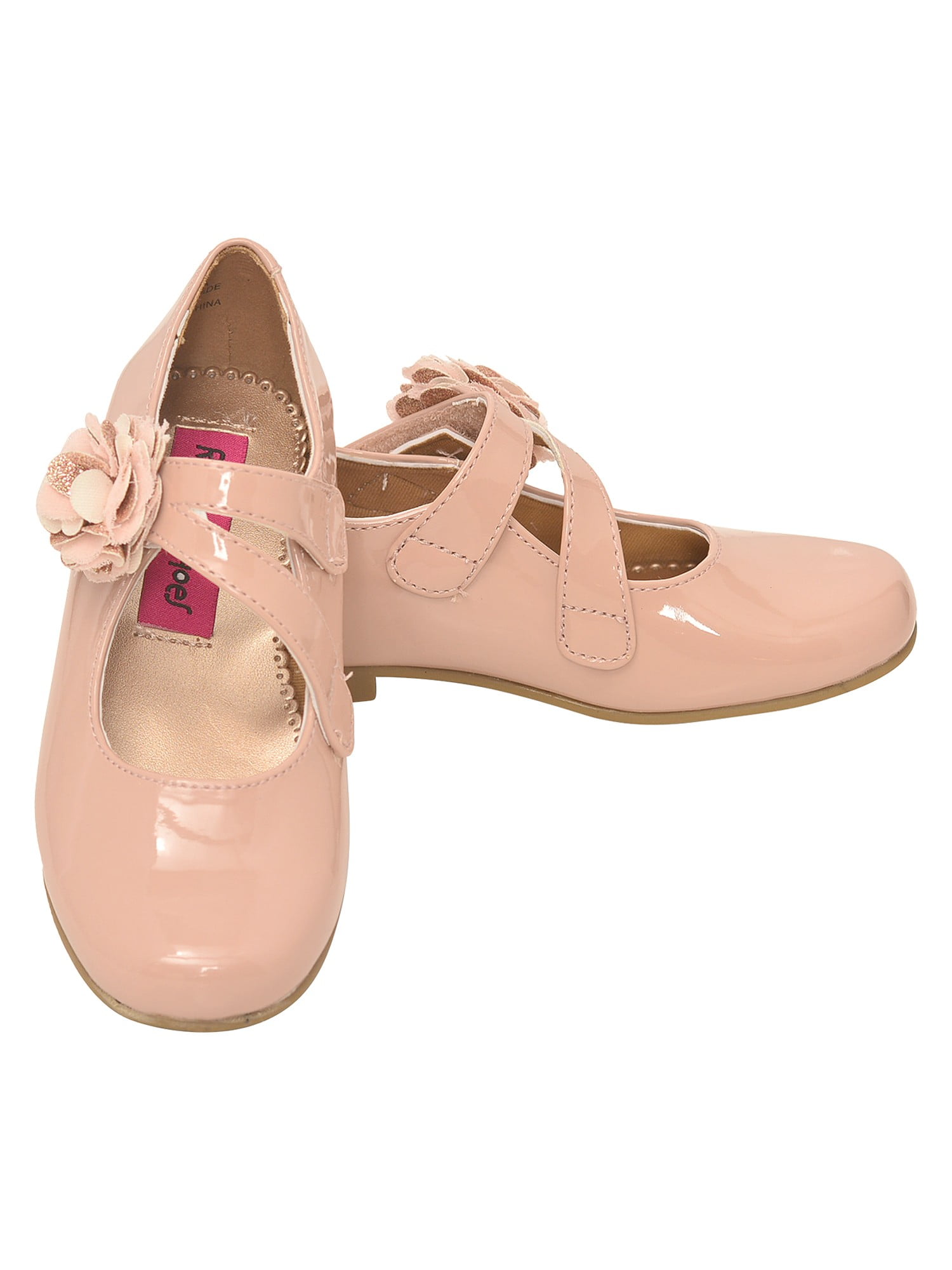 Rachel Shoes Little Girls Blush Patent Cross Strap Flower ...