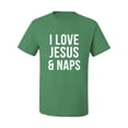 thumbnail image 2 of Wild Bobby, I Love Jesus & Naps Inspirational/Christian Men Graphic Tee, Kelly, 5X-Large, 2 of 6