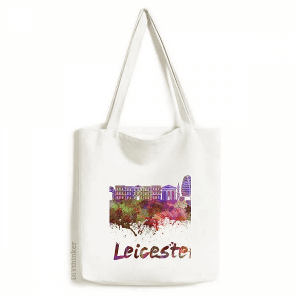 Britain City Watercolor Tote Canvas Bag Shopping Satchel Casual Handbag