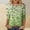 Green, variant on Graphic Tees for Women T-Shirts Women's Spring/Summer Casual Round Neck 3/4 Sleeve TShirt with Gradient Pattern Print Top Red M