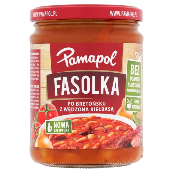Pamapol Beans With Sausages In Tomato Sauce 500G, Imported from Britain