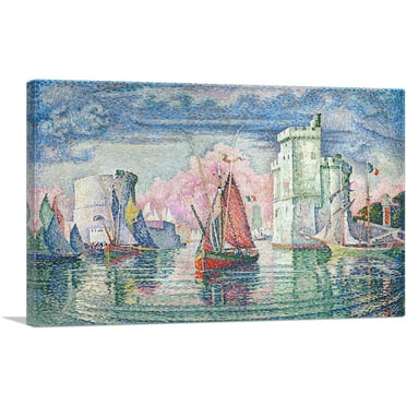 ARTCANVAS Port of La Rochelle 1921 Canvas Art Print by Paul Signac - Size: 26" x 18" (0.75" Deep)