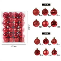 hulanddfd Christmas Tree Ornaments - Set of 48pcs Red Shatterproof Hanging Balls 6cm/2.36" Christmas Balls Decorations for Xmas Tree and Holiday Wedding Party