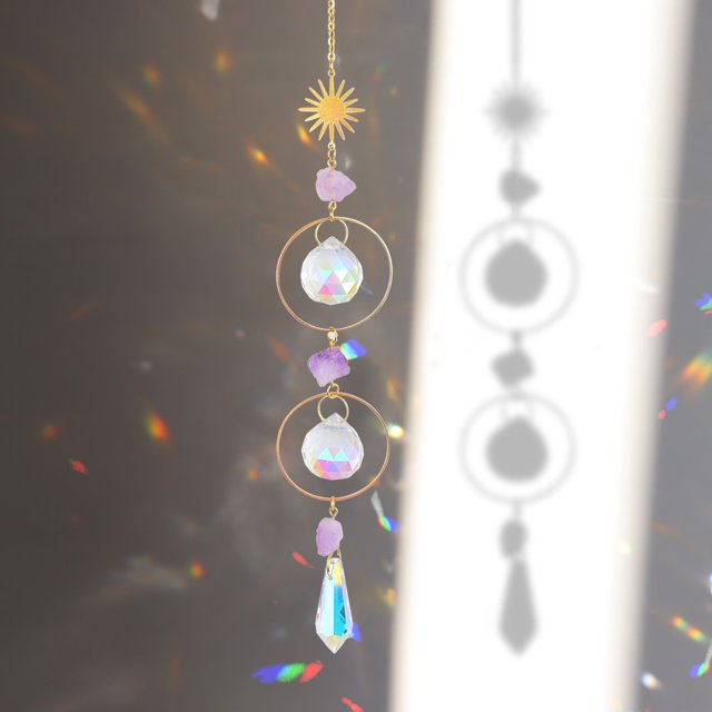 Metal Rainbow Collection Hanging Sun Crystal Prisms Home Wall Decor M Ndcxsfigh Libre de BPA