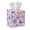 Bohemian Butterfly Floral Purple, variant on COEQINE PU Leather Square Tissue Box Cover, Snap Closure for Easy Refill & Storage, Universal Decorative Tissue Holder for Home Bedroom Car Office Desk, Skull Moon Star Purple