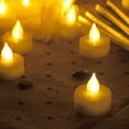 thumbnail image 3 of Candle Choice 12-Pack Indoor Outdoor Realistic Flameless Tealight Candles Battery Operated LED Tea Lights/Votives with Remote 1.5”x1.5” Party Wedding Birthday Holiday Home D?cor Centerpiece Gift, 3 of 5