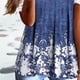 thumbnail image 3 of Gibobby Casual Playera de Manga Corta para Mujer Mujeres Casual V cuello encaje manga corta Slim Digital impresión mujeres Top camiseta(Azul,G), 3 of 5