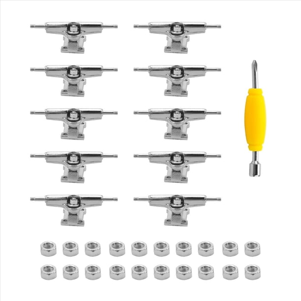 10 Piezas 29Mm Camiones de DiapasóN Cubierta de MonopatíN de Dedo con Tuercas con Destornillador de Llave Inglesa para Patinetas de Dedo