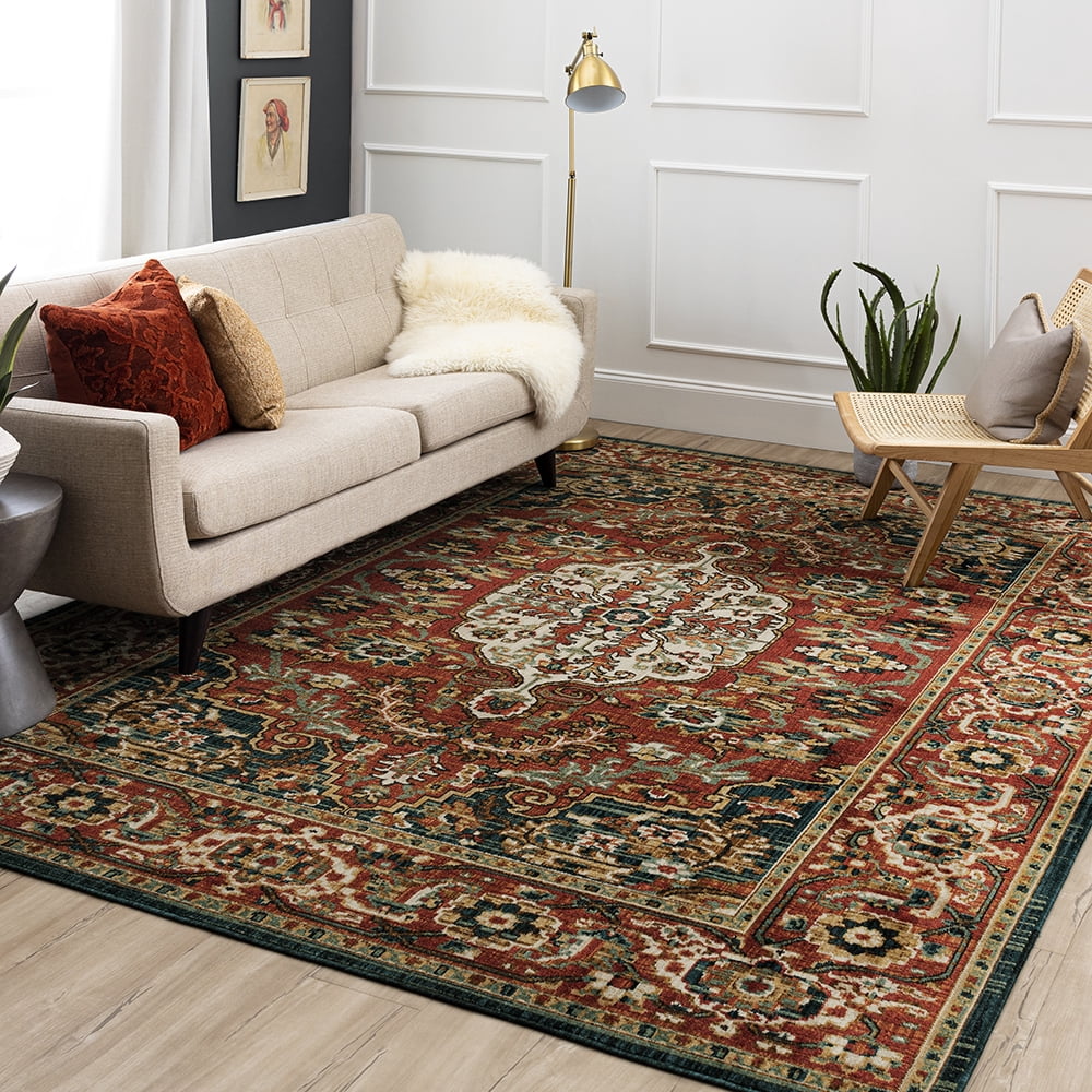 Mohawk Home Borrowdale Woven Ornamental Indoor Area Rug, Red, 8' x 10'