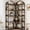 Retro color, variant on COOLYI 5-Tier Industrial L-Shaped Corner Bookshelf, 68.5" Large Corner Shelf with Arched Frame for Living Room,White