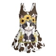 thumbnail image 4 of Uourmeti Cute Cartoon Cat Sunflower Skirted One-Piece Swimsuit for Girls - Quick Dry Stretch Swim Dress for Beach & Pool Vacation, 4 of 8