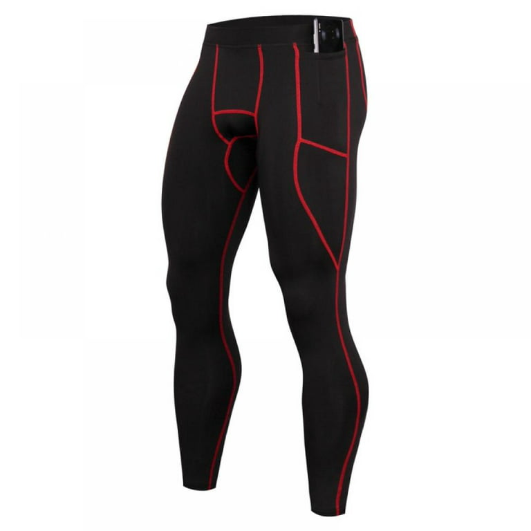 Men's Compression Pants, Cool Dry Athletic Workout Running Tights Leggings  with Pocket 