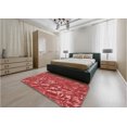 thumbnail image 5 of Ahgly Company Machine Washable Indoor Round Transitional Red Area Rugs, 6' Round, 5 of 7