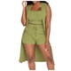 thumbnail image 1 of 2025 Conjunto de 3 piezas para mujer: abrigo sin mangas acanalado, chaleco y pantalones cortos, color liso, ropa informal/de fiesta, tallas S-XXL, 1 of 4