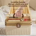 thumbnail image 2 of Eco-Friendly Large-Capacity 3-Layer Medical Storage Box with Customizable Logo, Durable Plastic Construction, Rotating Lock, and Handle - Multi-Functional Ivory White Home First Aid Organizer for, 2 of 6