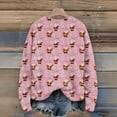 thumbnail image 5 of WTOBBY Women's Christmas Print Knit Sweater, Long Sleeve Pullover with Holiday Designs, Cozy and Fashionable for Seasonal and Casual Wear,Pink S, 5 of 5