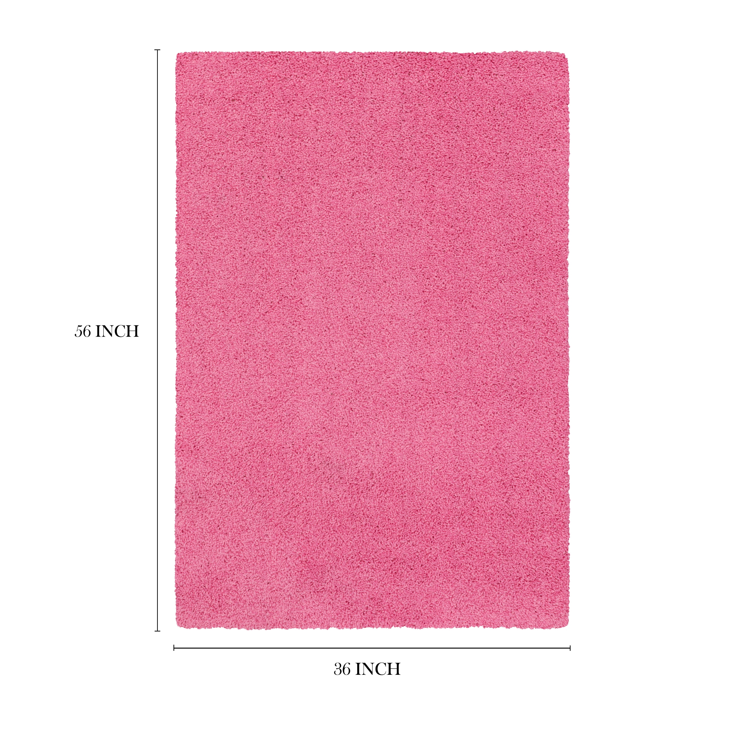 (2 pack) Mainstays Traditional Solid Pink Youth Shag Indoor Area Rug 3' x 4'8"