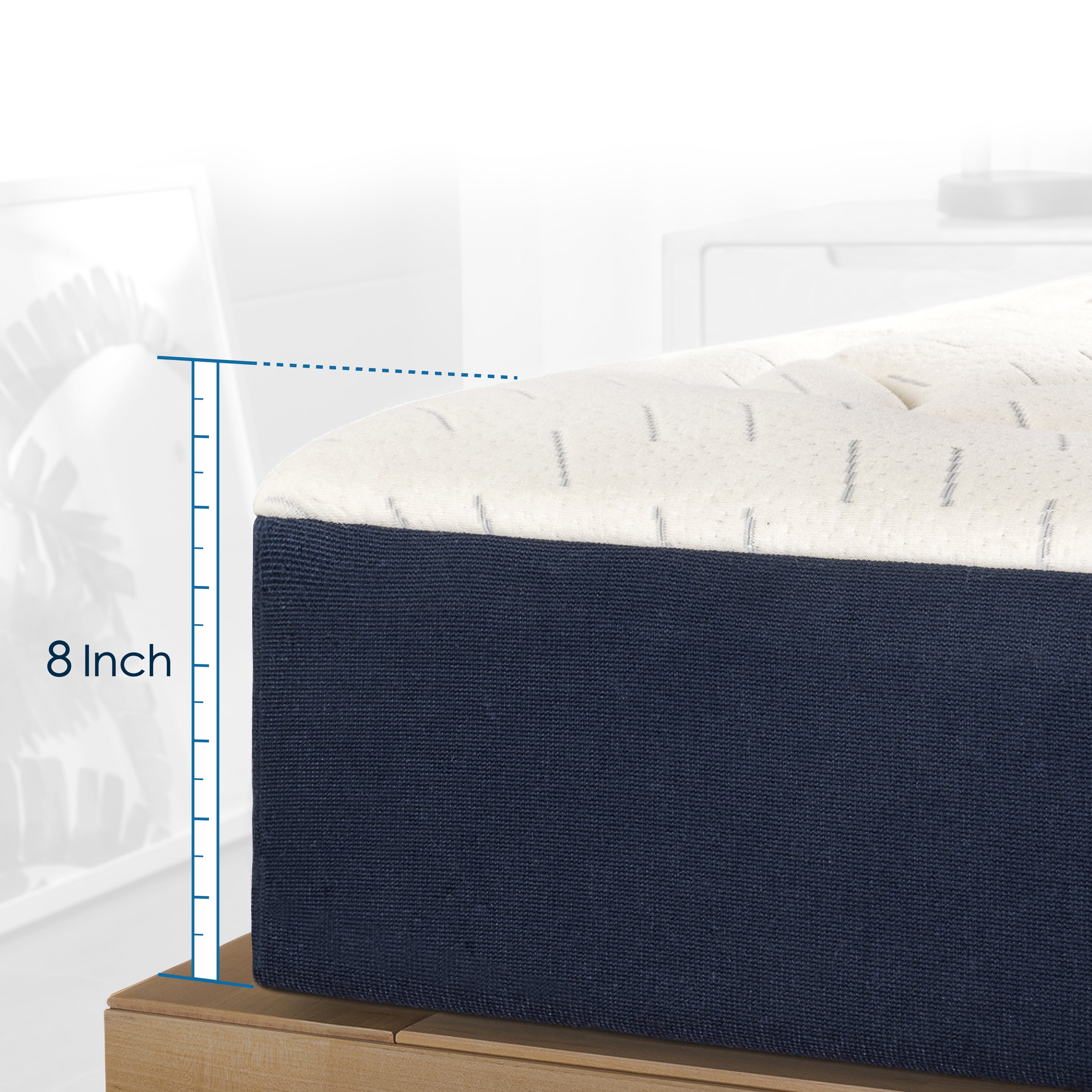 Mellow 8" Marshmallow Memory Foam Mattress, Plush Pillow Top, Queen