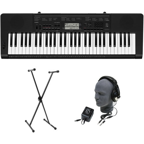 Casio CTK-3200 61-Key Premium Portable Keyboard Package with Headphones,  Stand and Power Supply - Walmart.com