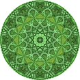 thumbnail image 1 of Ahgly Company Machine Washable Indoor Round Transitional Deep Emerald Green Area Rugs, 3' Round, 1 of 7
