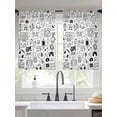 thumbnail image 2 of Video Game Sheer Curtains 54 Inch Length 2 Panels Set for Living Room/Bedroom, Black White Game Controller Monochrome Semi Curtain Sheers Drapes Rod Pocket Curtains Window Treatment Set 52''x54''x2, 2 of 7