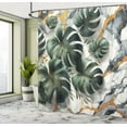 thumbnail image 4 of Ambesonne Monstera Shower Curtain, Abstract Mid Century Boho, 69"Wx70"L, Dark Green Dimgray, 4 of 4