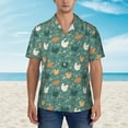 thumbnail image 2 of Xecao Flowe Rooster print Hawaiian shirt - a stylish short-sleeve button-down for men, perfect for casual beach and tropical outings., 2 of 9