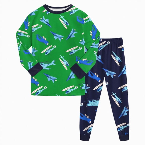 1-10 Year Boys Girls' 2-Piece Pajamas Set Long Sleeve Sleepwear Pjs For Kids and Toddler Boys Girls Casual Homewear,7-8 Years