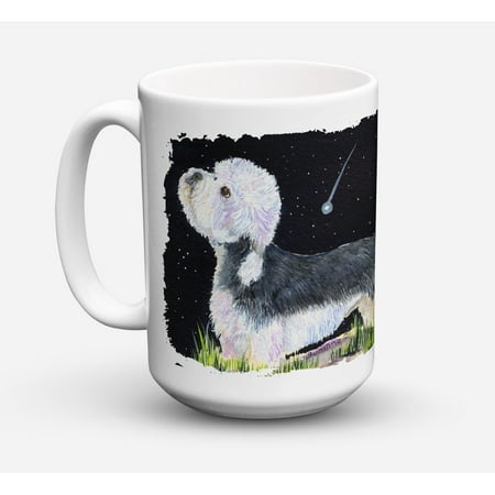 Starry Night Dandie Dinmont Terrier Dishwasher Safe Microwavable Ceramic Coffee Mug 15 ounce SS8486CM15