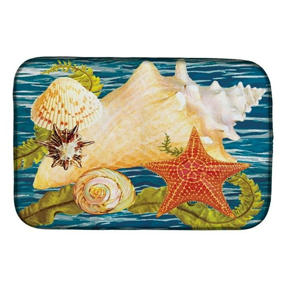 14 x 21 in. Conch Starfish & Cockle II Dish Drying Mat