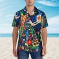 thumbnail image 2 of Disketp Colorful Floral Forest Fairy Hawaiian Shirts for Men,Mens Casual Short Sleeve Button Down Shirts Beach Shirt,Large, 2 of 7