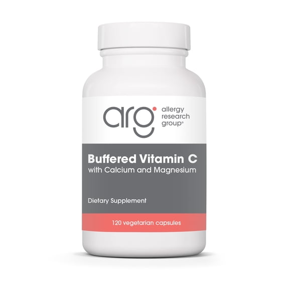 ARG Buffered Vitamin C - 1000 mg Vitamin C - Immune Support - Vegetarian Capsules - Hypoallergenic Formula - 60 Servings - 120 Count