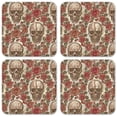 thumbnail image 1 of Vinyl Drink Coasters - Set of 4 - Skulls and Roses, 1 of 3