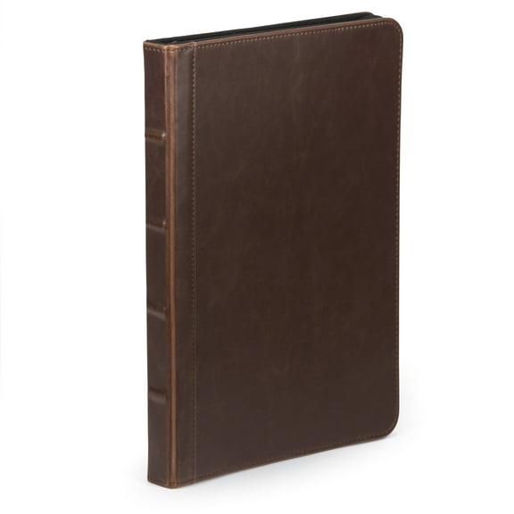 Samsill Vintage Hardback Zipper Padfolio, 8.5"x11" Writing Pad Included, Dark Brown